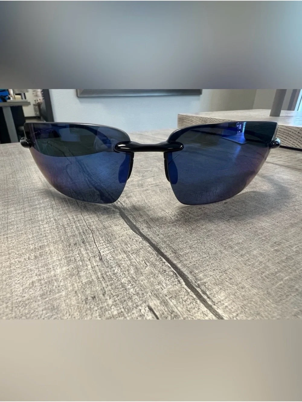 Costa Gulf Shore Shiny Black with Blue Mirrored Lenses, Cloth, & Case
